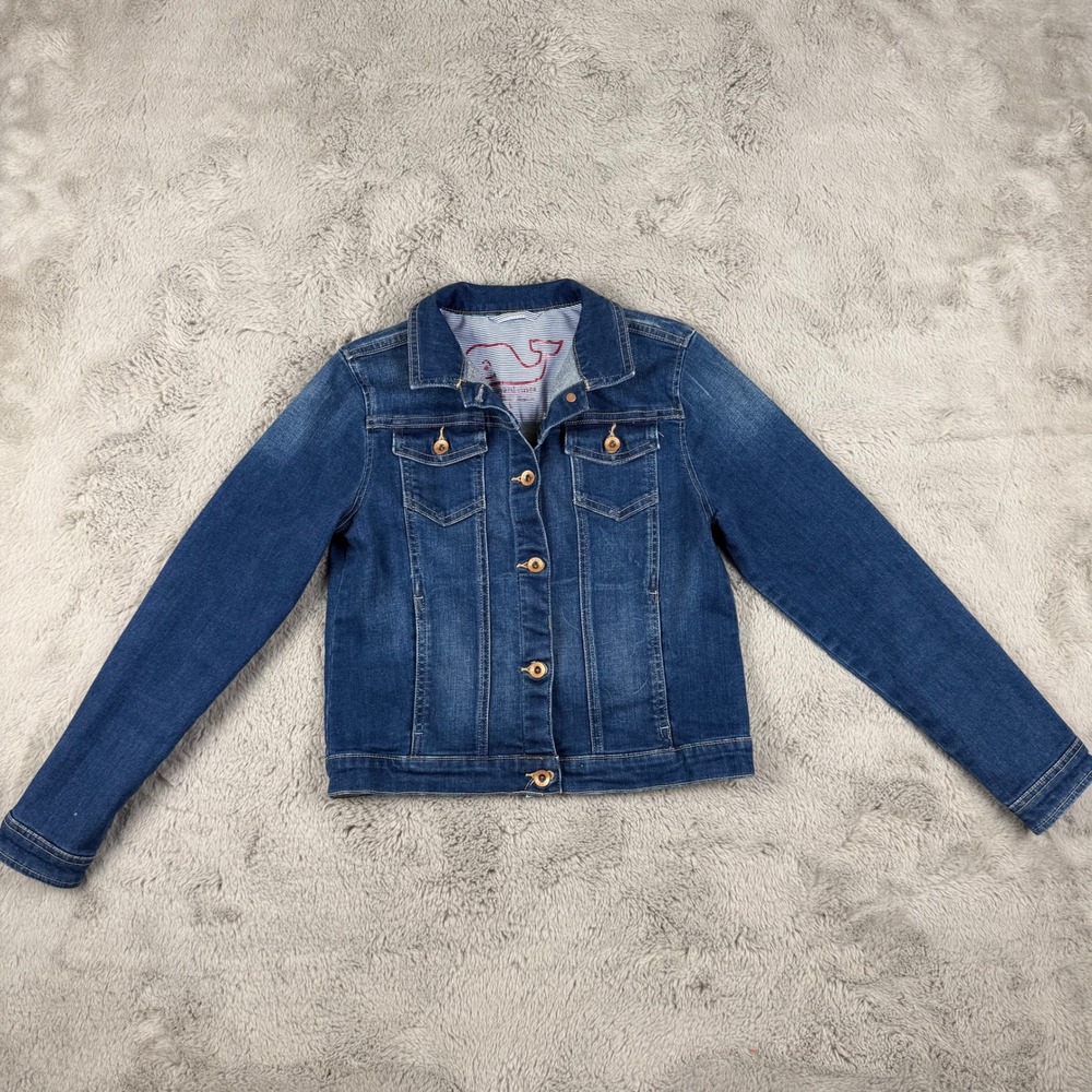 Vineyard Vines Denim‎ Jacket Classic Fit Button Front Kids Size L